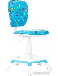 Офисное кресло Бюрократ CH-W204/F (голубой Sticks 06/пластик белый)