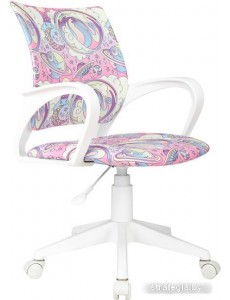 Офисное кресло Бюрократ Burokids 1W 1942510 (мультиколор розовая луна/пластик белый)