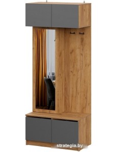 Стенка NN мебель Авиньон 00-00112204 (дуб крафт золотой/графит серый)
