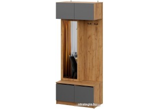 Стенка NN мебель Авиньон 00-00112204 (дуб крафт золотой/графит серый)