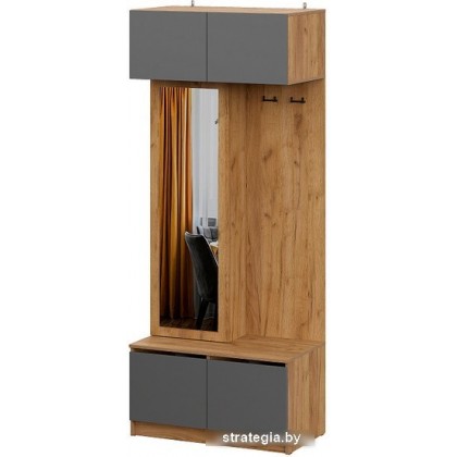 Стенка NN мебель Авиньон 00-00112204 (дуб крафт золотой/графит серый)