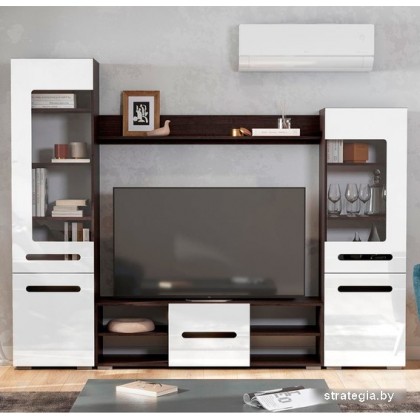 NN мебель МГС 6 исп 1 МДФ (венге/белый глянец)