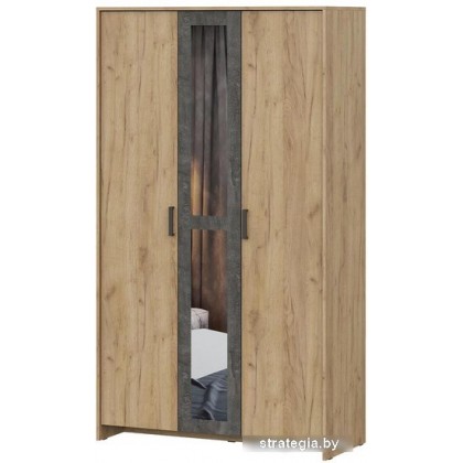 Шкаф распашной NN мебель МСП 1 3ств (дуб крафт золотой/камень темный)
