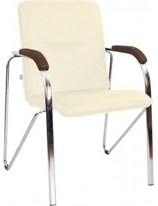 Кресло Белс Самба Chrome V 451375/V18 (кожзам бежевый/темный орех)