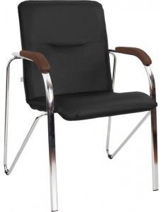 Кресло Белс Самба Chrome V 451375/V4 (кожзам черный/темный орех)