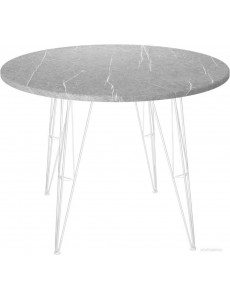 Кухонный стол Sheffilton SHT-TU10/TT 90 (белый муар/серый мрамор)