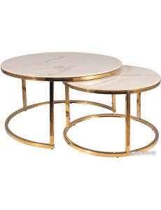 Журнальный столик Signal PORTAFINO A (2 шт., белый/золотой)