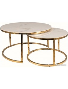 Журнальный столик Signal Portafino A (2 шт, белый/золотой)
