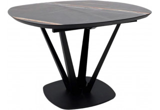 Listvig Merlin 110-150х75 (МДФ+HPL-пластик черный Sahara Noir/черный)