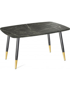 Кухонный стол Sheffilton SHT-TU14/TТ41 120/80 (черный муар/золото/сангай)