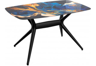 Кухонный стол Sheffilton SHT-TU30-2/TT32 118/77 (синий сапфир/черный)