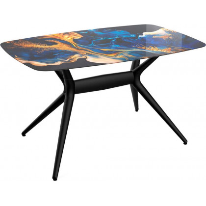 Кухонный стол Sheffilton SHT-TU30-2/TT32 118/77 (синий сапфир/черный)