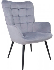 Интерьерное кресло AksHome Oda (серый велюр HCJ-40/черный)
