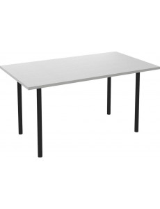 Кухонный стол Sheffilton SHT-TU66/TT 140/80 ЛДСП (черный/серебристый матовый)