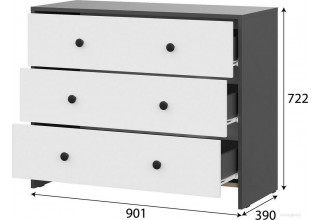 Комод NN мебель Дольче 00-00113544 (графит/белый)