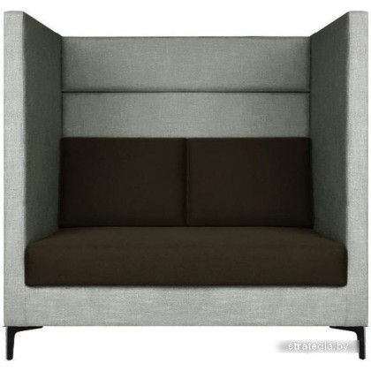 Brioli Дирк двухместный (рогожка, J20-J5 (серый, коричневые вставки)