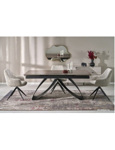 Кухонный стол Halmar Hilario 180-260/90/75 (орех/черный)