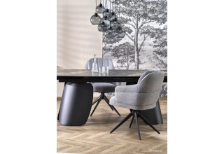 Halmar Forum 180-260/90/76 (черный мрамор/черный)