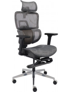 Офисное кресло AksHome Enigma (сетка, серый/алюминий с подставкой)