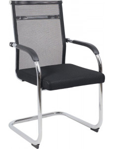 Офисный стул AksHome Skid (сетка/ткань, черный/хром)