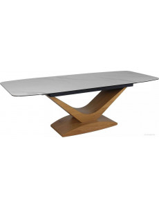Кухонный стол Signal Dolce ceramic statuario venato 180-240/95/76 (белый/дуб)