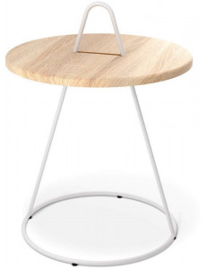 Журнальный столик Sheffilton SHT-CT36 (белый муар/дуб сонома)