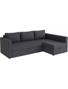 Угловой диван Mio Tesoro Тилаус длинный подлокотник (Dark Grey)
