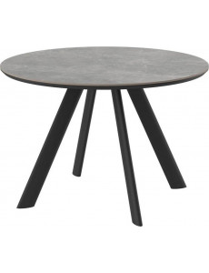 Кухонный стол Мамадома Rondy-116 d116 (dolmen grey premium cer/черный)