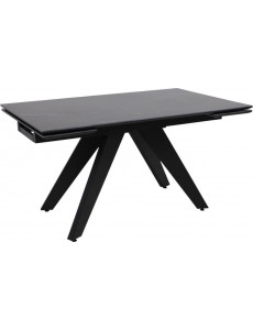 Кухонный стол Lepremo AV 2122 МДФ+керамика раздвижной 1400-2000x850 (черный матовый Shakespeare/черный)