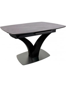 Кухонный стол Аврора Нотр Дам Moderne 140-180x850 (камень серый Greys Grey/черный матовый)