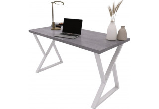 Домус СП014 136х66 (бетон темный/металл белый)