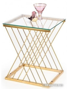 Журнальный столик Halmar Nancy 45x39 (прозрачный/золотой)