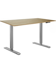 Стол для работы стоя ErgoSmart Manual DESKFIT DF100 1380х800х18 мм (дуб натуральный/серый)