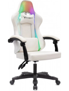 Игровое (геймерское) кресло Knight Wolf RGB (белый)
