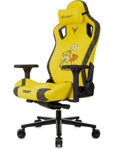 Игровое (геймерское) кресло Knight Craft Dragon (желтый экокожа)