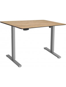Стол с регулировкой высоты ErgoSmart Wooden Electric Desk Slim 1300х750х27 мм (скошенный край, дуб натуральный/серый)