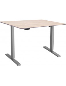 Стол с регулировкой высоты ErgoSmart Wooden Electric Desk Slim 1300х750х27 мм (скошенный край, дуб беленый/серый)