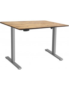 Стол с регулировкой высоты ErgoSmart Wooden Electric Desk Slim 1200х600х27 мм (прямой край, дуб натуральный/серый)