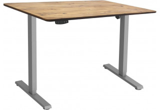 ErgoSmart Wooden Electric Desk Slim 1200х600х27 мм (прямой край, дуб натуральный/серый)