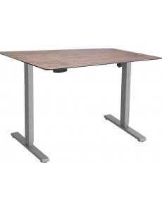 Стол с регулировкой высоты ErgoSmart Wooden Electric Desk Slim 1300х750х27 мм (скошенный край, дуб мореный/серый)